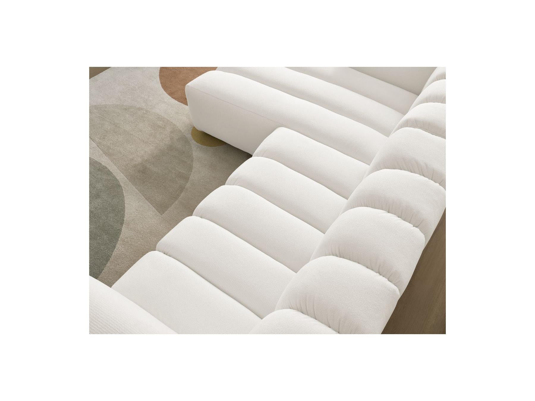 Talia - Canapé D'Angle Fixe - Tissu Chiné - Angle Gauche