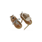 Chaussures Fourrées Souples Max Noeud - Cuir Camel - Fille