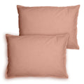 Lot De 2 Taies D'Oreillers - Coton Lavé Volant - 100% Coton Lavé - Nude