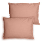 Lot De 2 Taies D'Oreillers - Coton Lavé Volant - 100% Coton Lavé - Nude