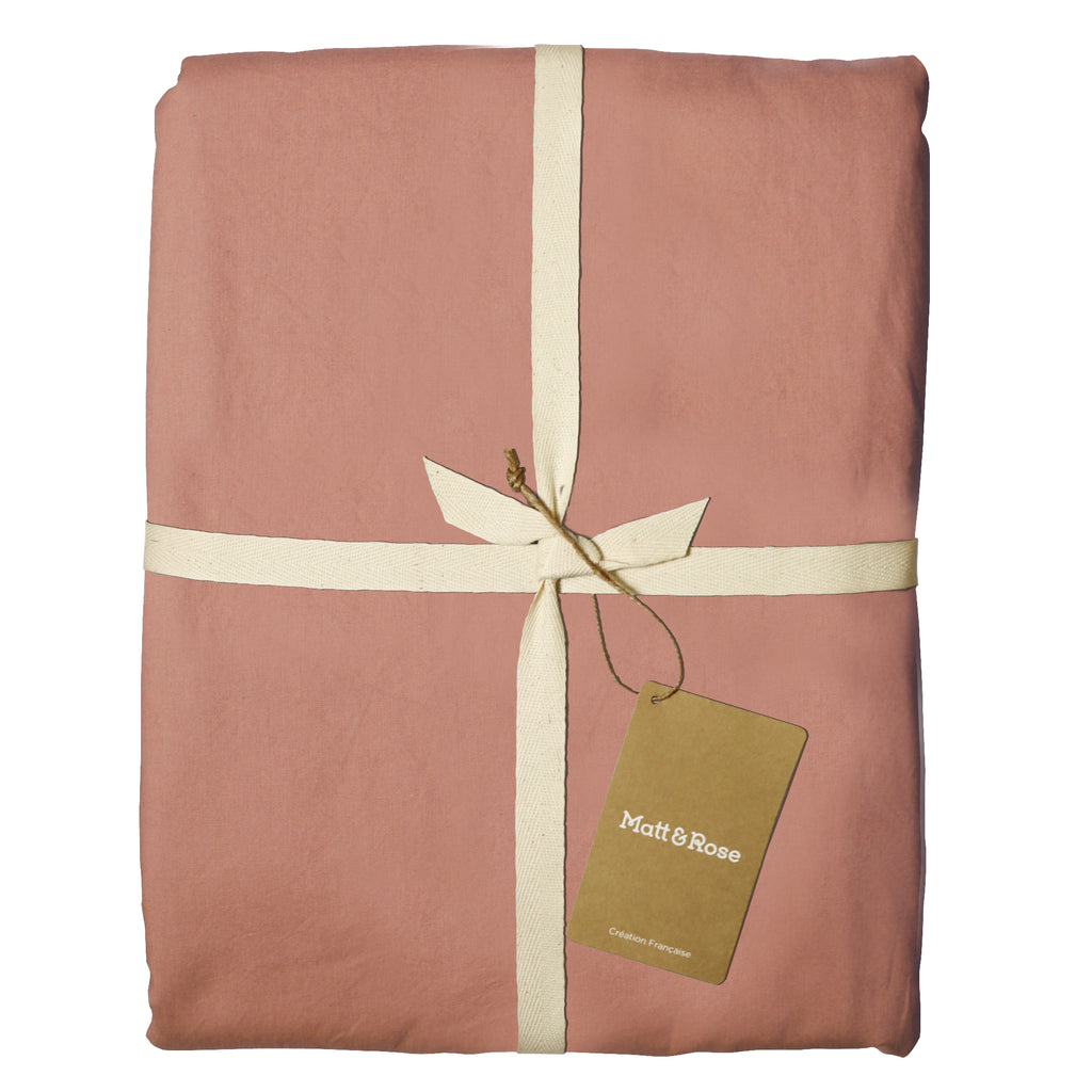 Lot De 2 Taies D'Oreillers - Coton Lavé Volant - 100% Coton Lavé - Nude