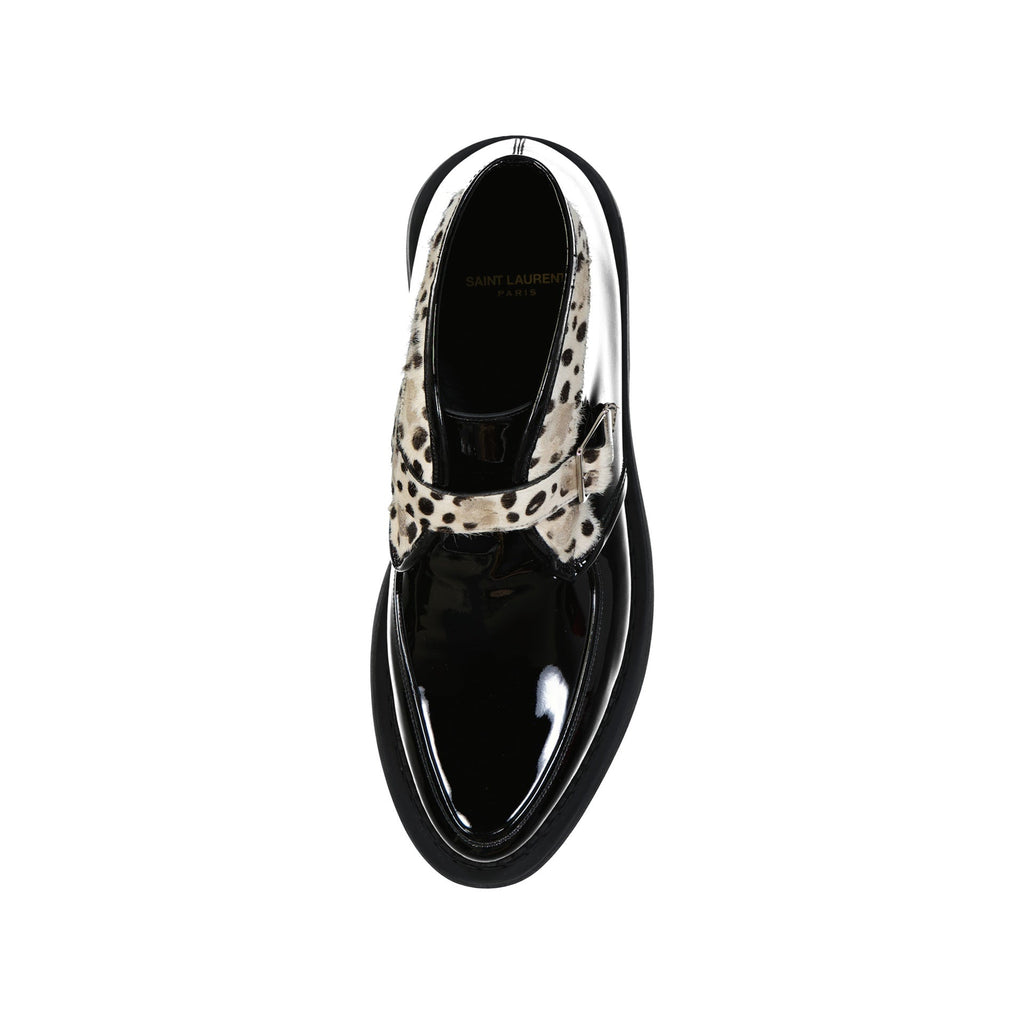 Bottes Saint Laurent Leather And Fur - Black - Homme