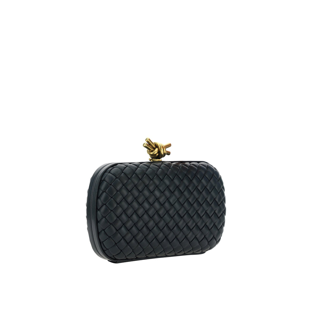 Bottega Veneta Knot Lather Clutch - Green - Femme