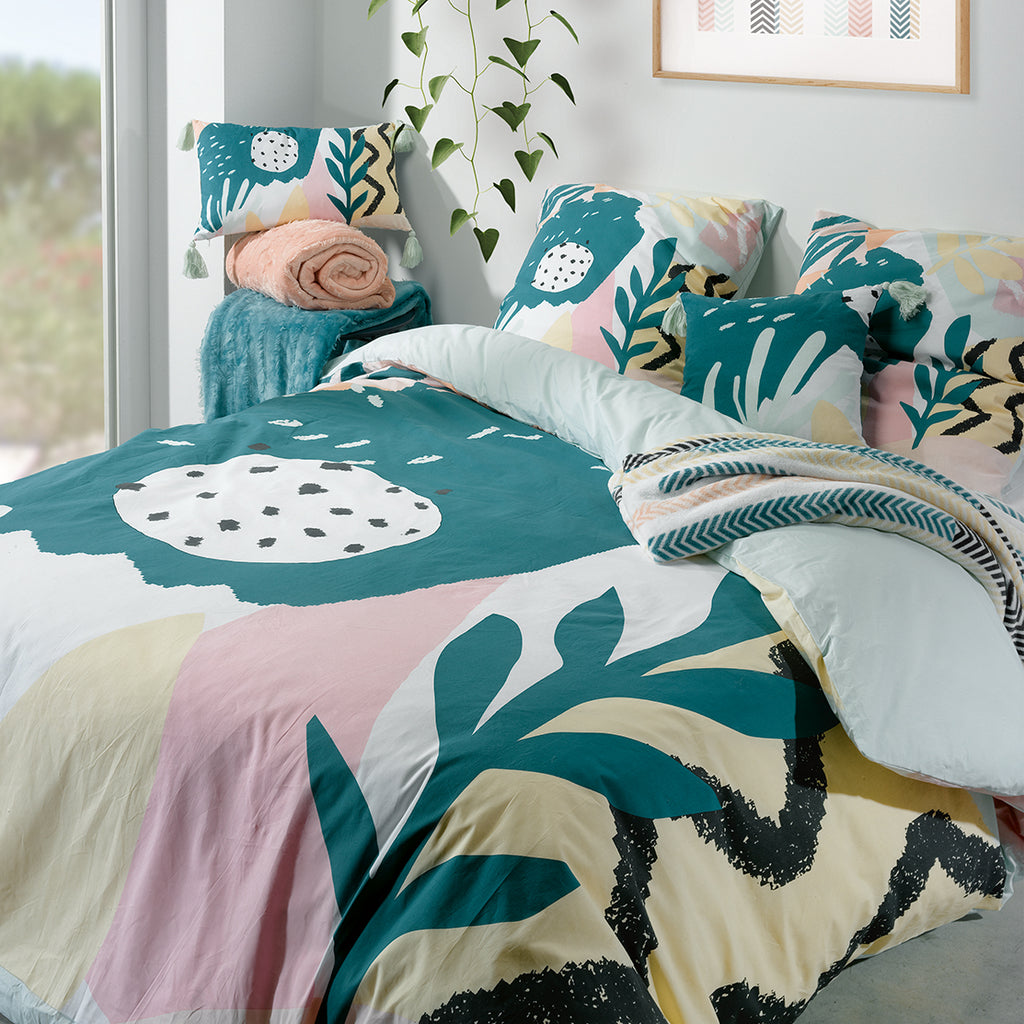 Parure De Lit - 3 Pièces - 100% Coton Premium 57 Fils - Emilia