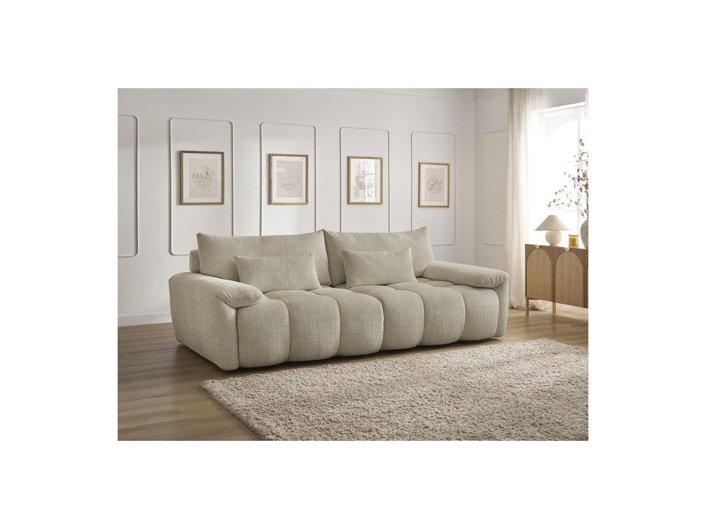 Ivane - Canapé Droit Fixe 3 Places - Tissu Texturé
