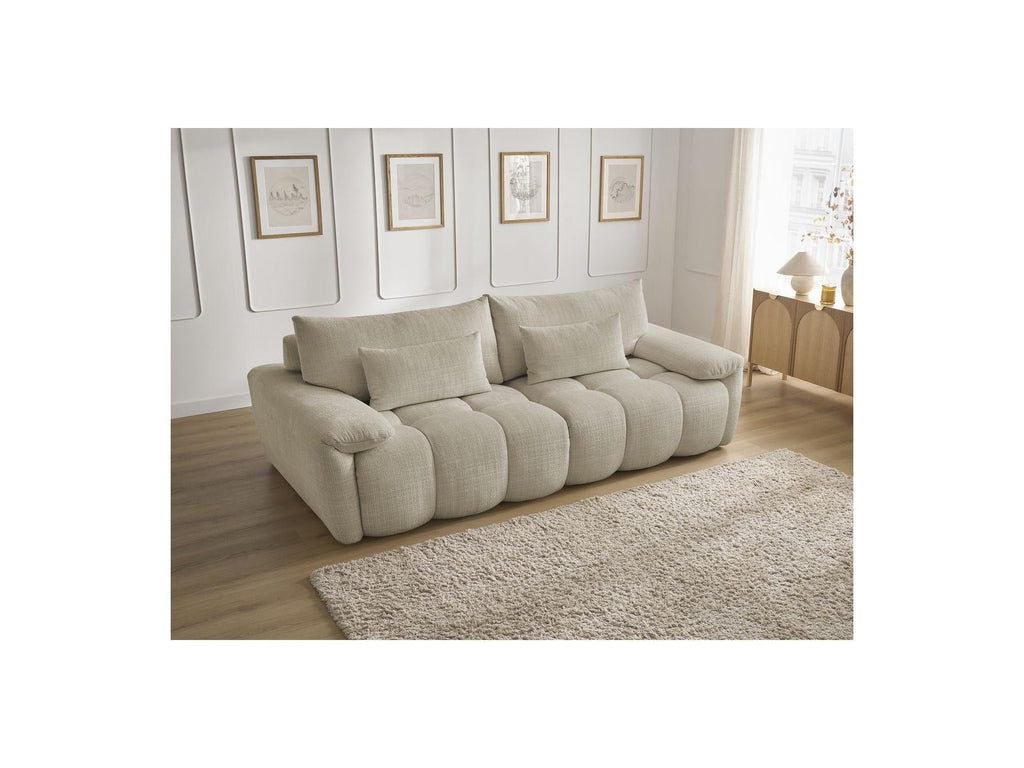 Ivane - Canapé Droit Fixe 3 Places - Tissu Texturé