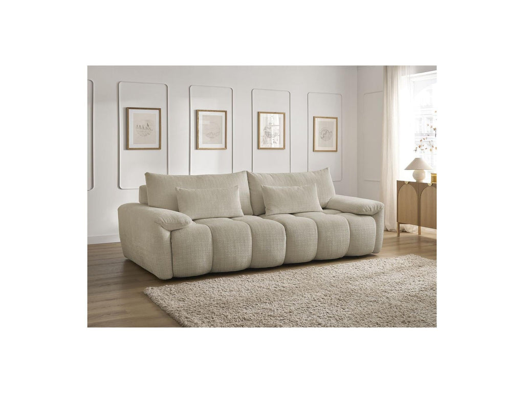 Ivane - Canapé Droit Fixe 3 Places - Tissu Texturé