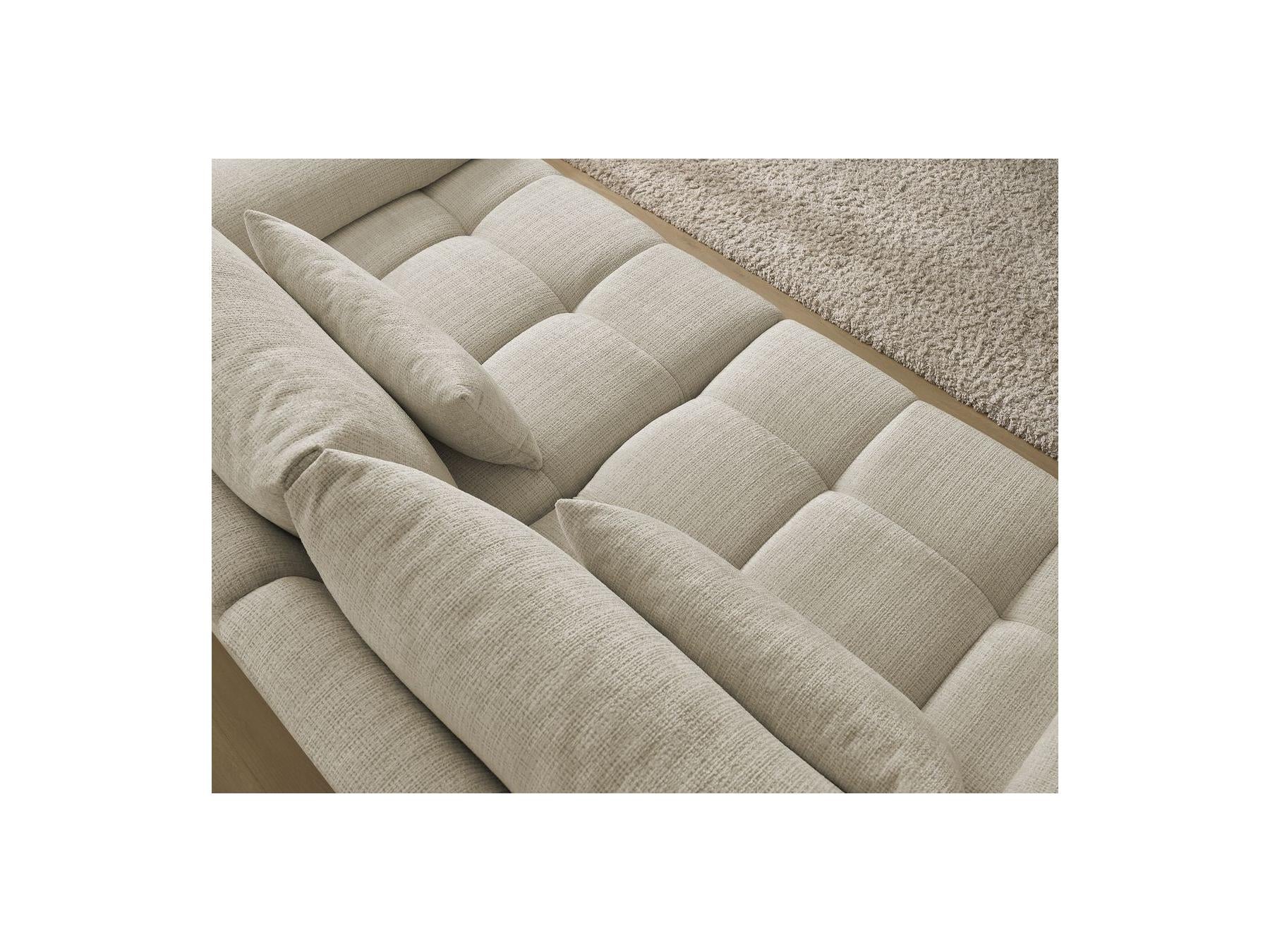 Ivane - Canapé Droit Fixe 3 Places - Tissu Texturé