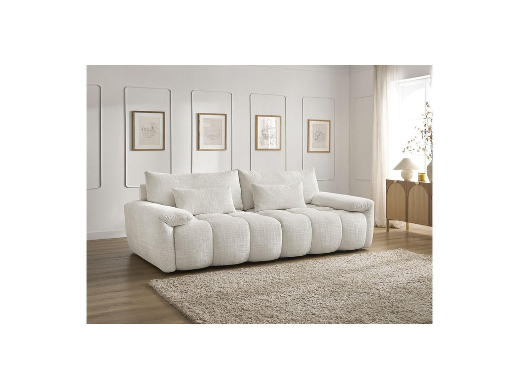 Ivane - Canapé Droit Fixe 3 Places - Tissu Texturé