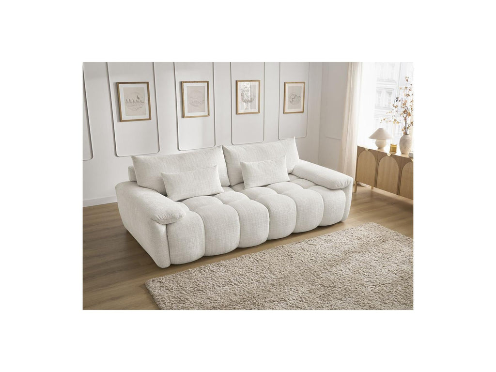 Ivane - Canapé Droit Fixe 3 Places - Tissu Texturé