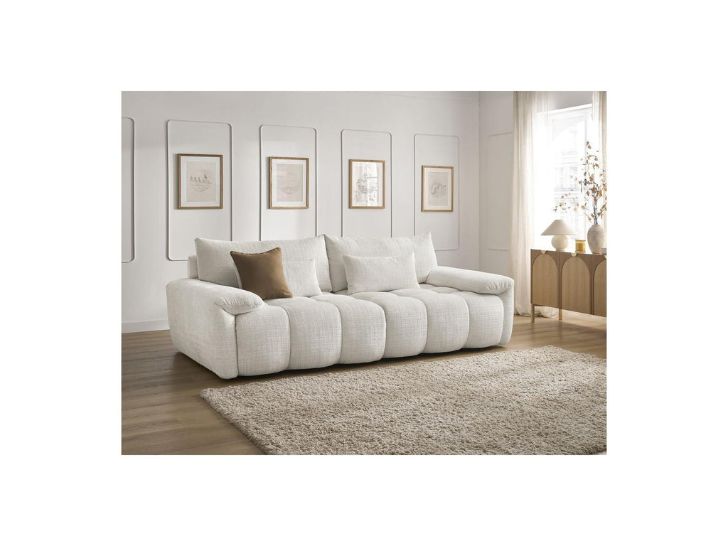Ivane - Canapé Droit Fixe 3 Places - Tissu Texturé