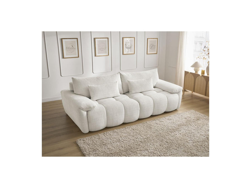 Ivane - Canapé Droit Fixe 3 Places - Tissu Texturé