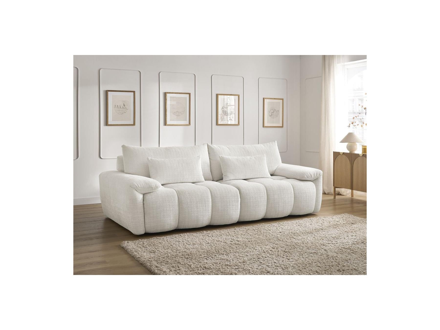 Ivane - Canapé Droit Fixe 3 Places - Tissu Texturé