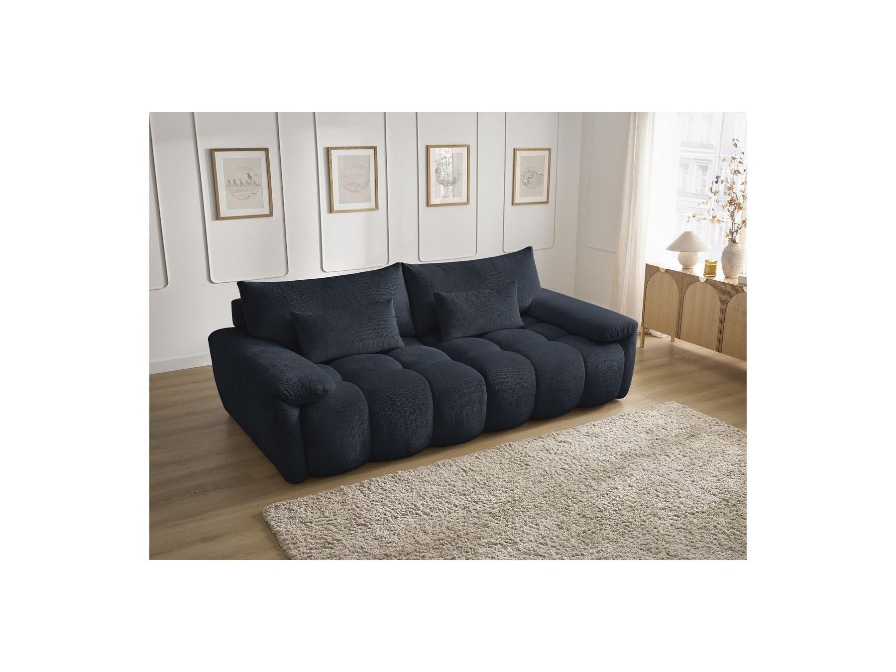 Ivane - Canapé Droit Fixe 3 Places - Tissu Texturé