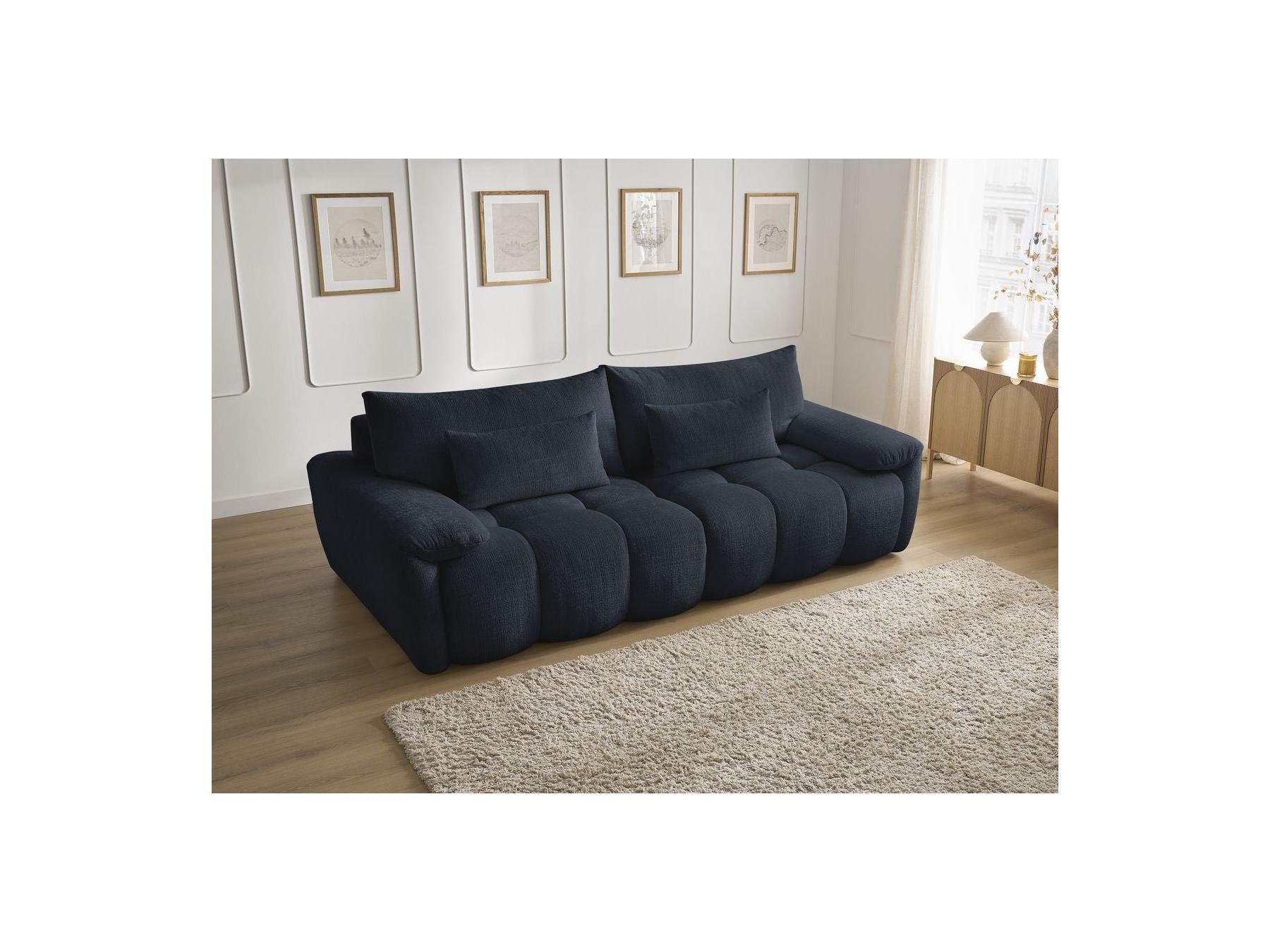 Ivane - Canapé Droit Fixe 3 Places - Tissu Texturé