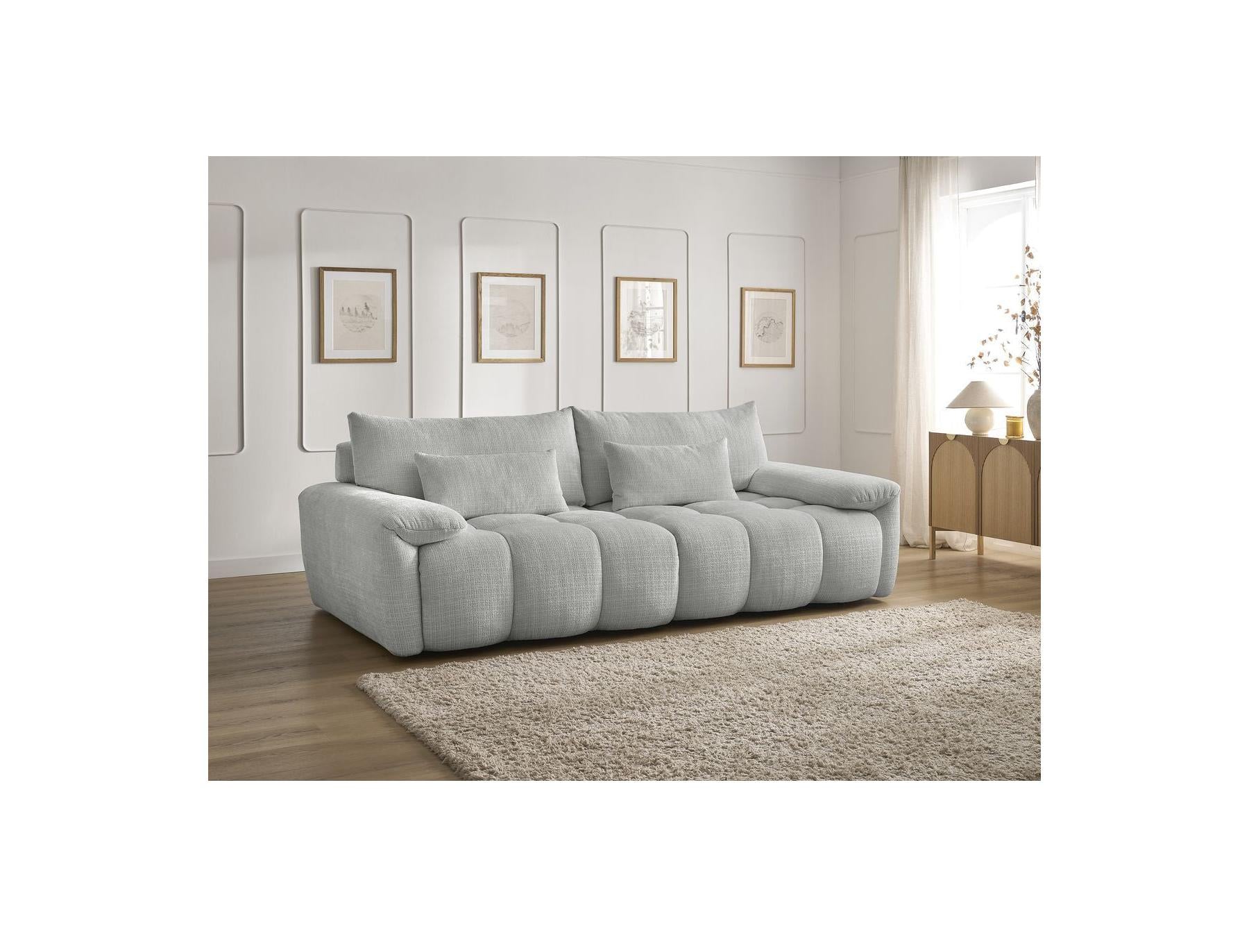 Ivane - Canapé Droit Fixe 3 Places - Tissu Texturé