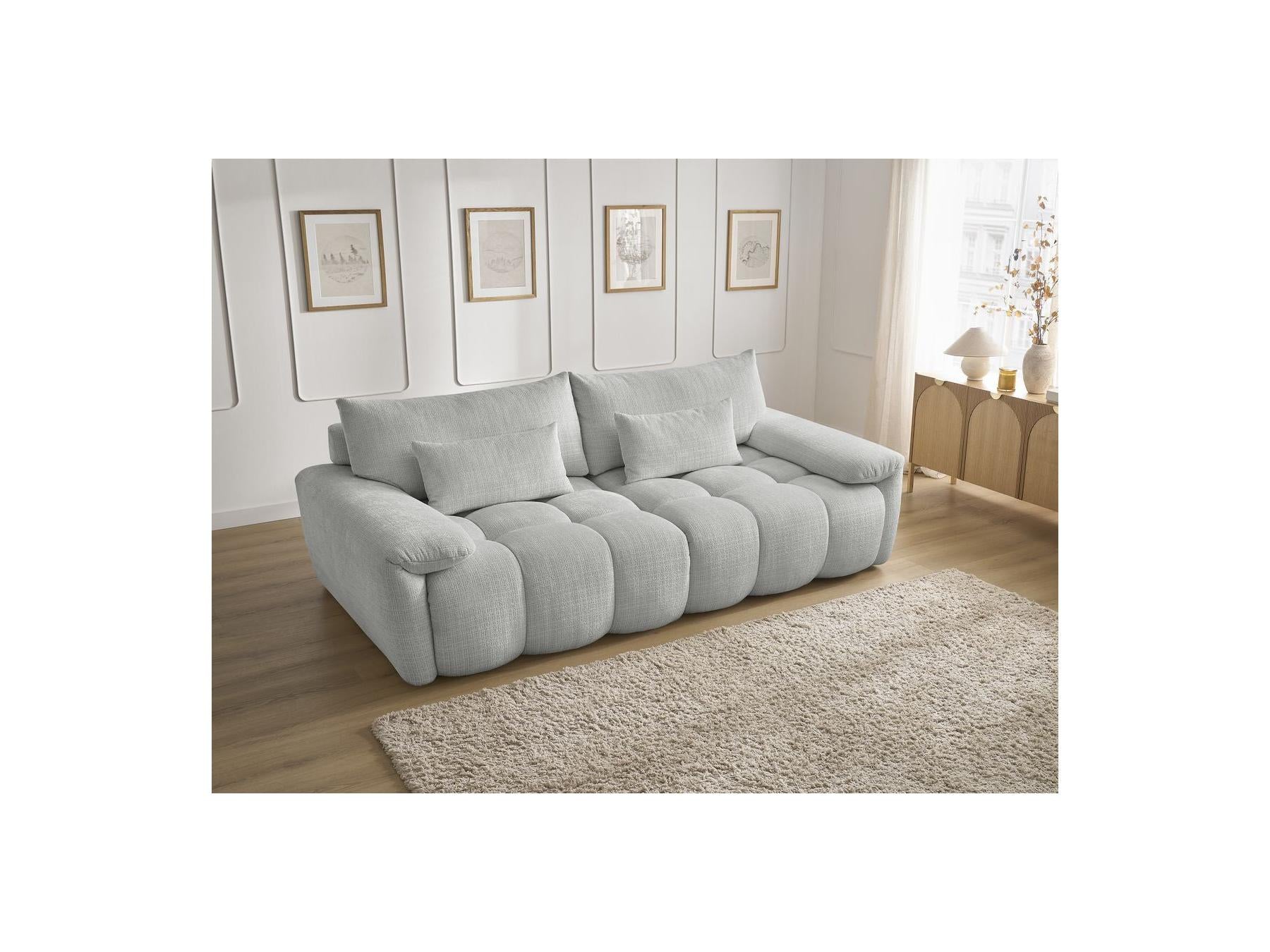 Ivane - Canapé Droit Fixe 3 Places - Tissu Texturé
