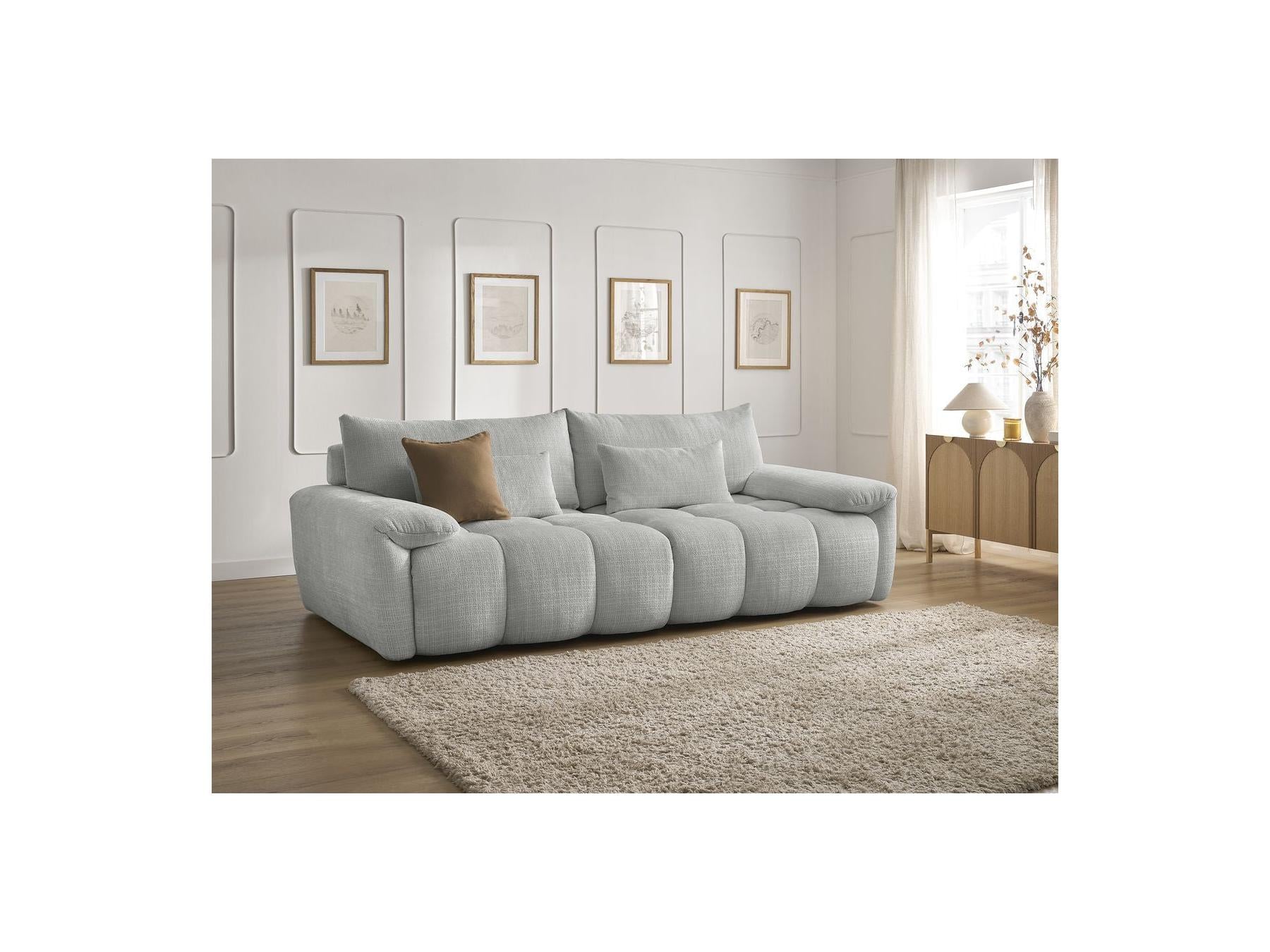 Ivane - Canapé Droit Fixe 3 Places - Tissu Texturé