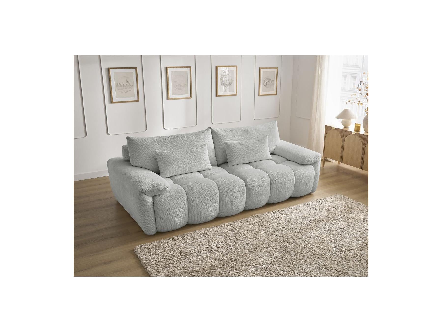 Ivane - Canapé Droit Fixe 3 Places - Tissu Texturé