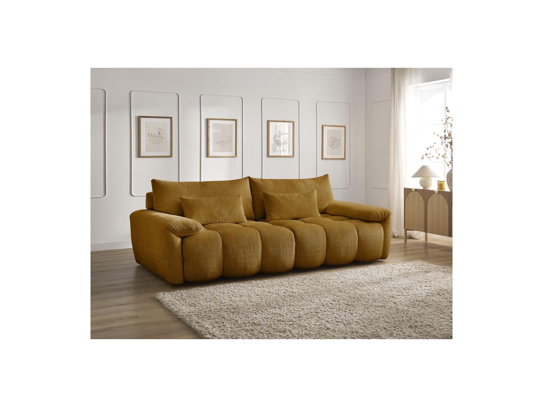 Ivane - Canapé Droit Fixe 3 Places - Tissu Texturé