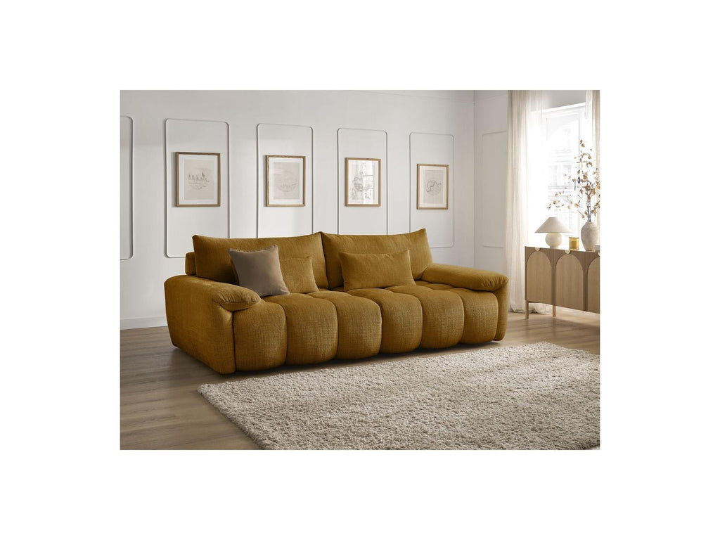 Ivane - Canapé Droit Fixe 3 Places - Tissu Texturé