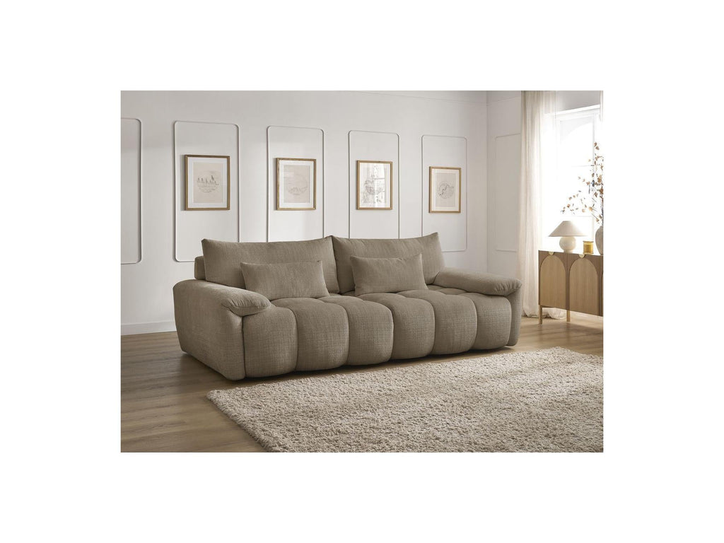 Ivane - Canapé Droit Fixe 3 Places - Tissu Texturé