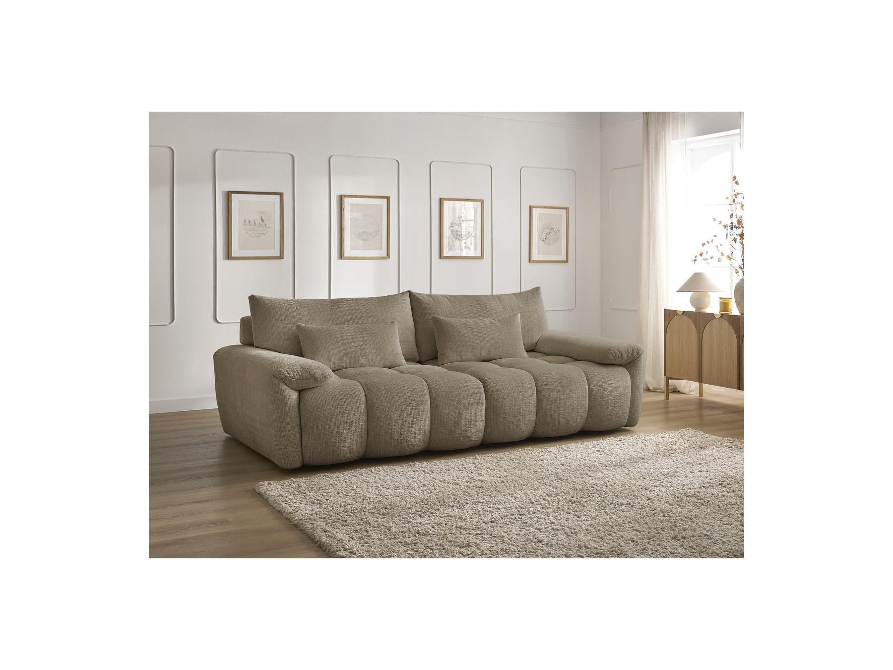 Ivane - Canapé Droit Fixe 3 Places - Tissu Texturé