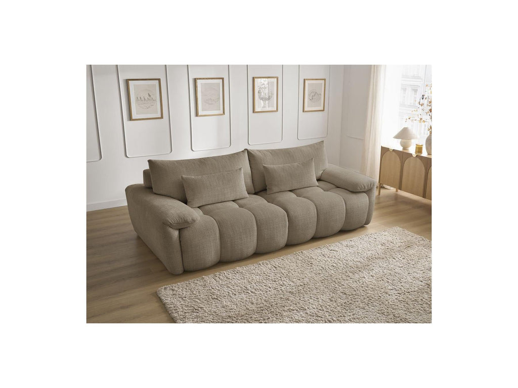 Ivane - Canapé Droit Fixe 3 Places - Tissu Texturé