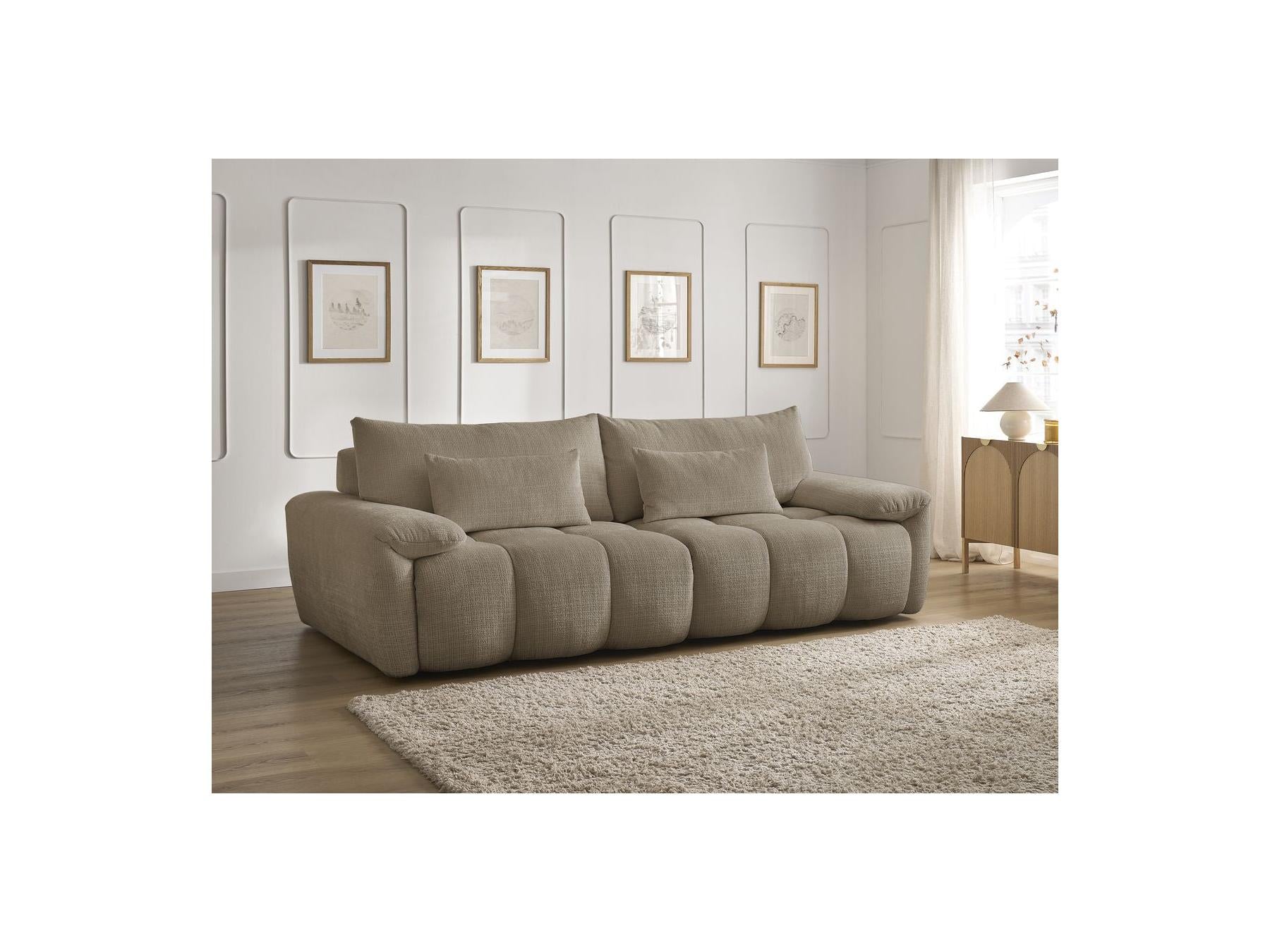 Ivane - Canapé Droit Fixe 3 Places - Tissu Texturé