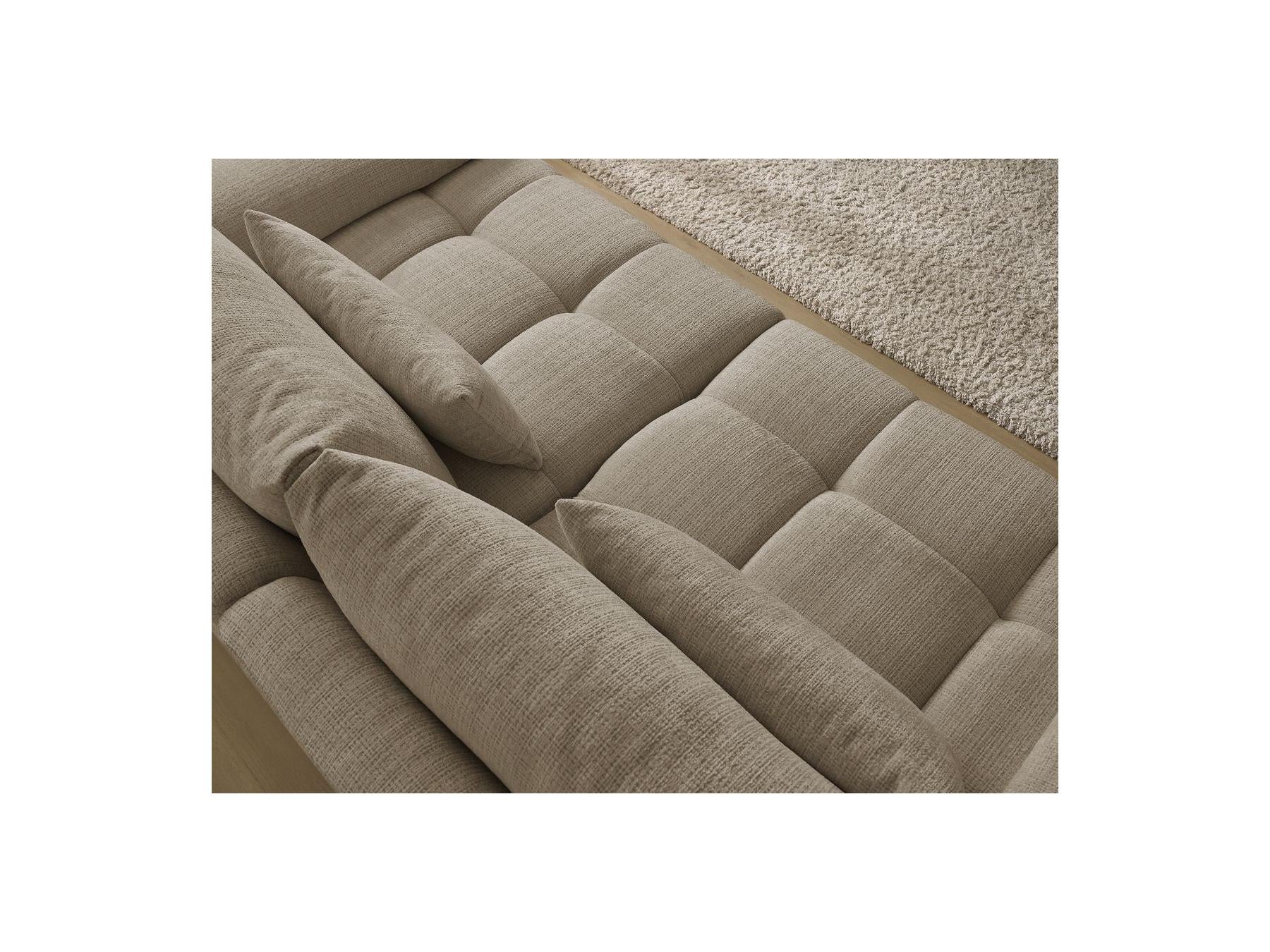 Ivane - Canapé Droit Fixe 3 Places - Tissu Texturé