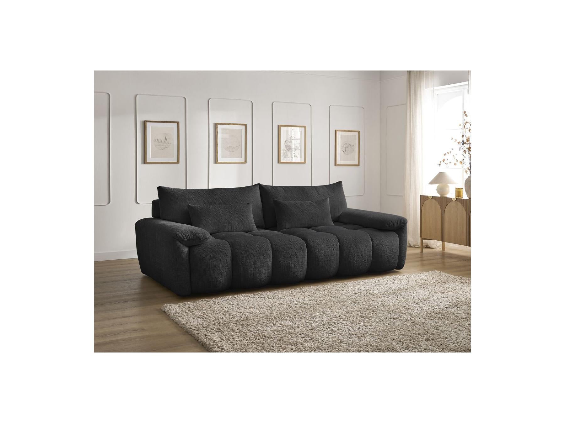 Ivane - Canapé Droit Fixe 3 Places - Tissu Texturé