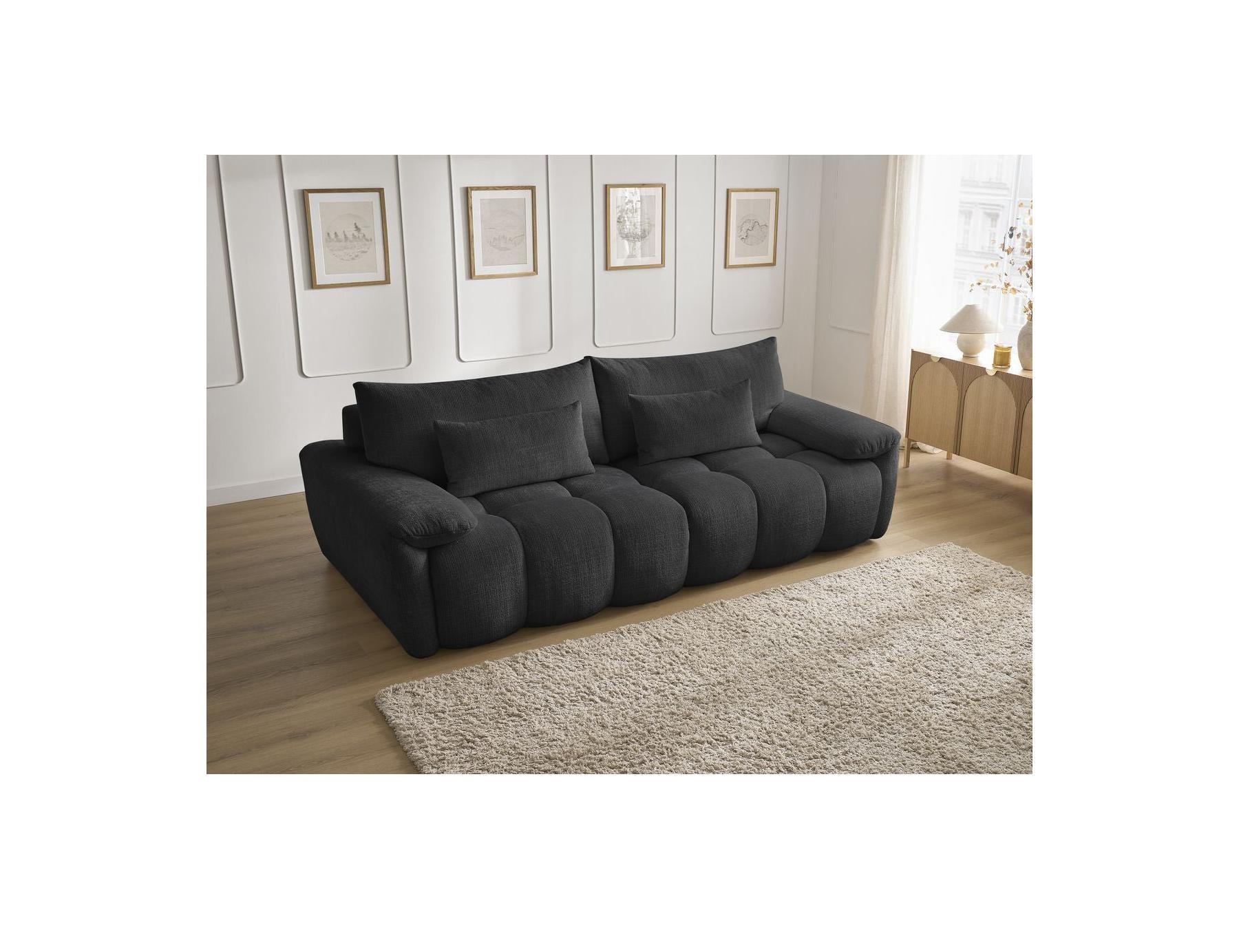 Ivane - Canapé Droit Fixe 3 Places - Tissu Texturé