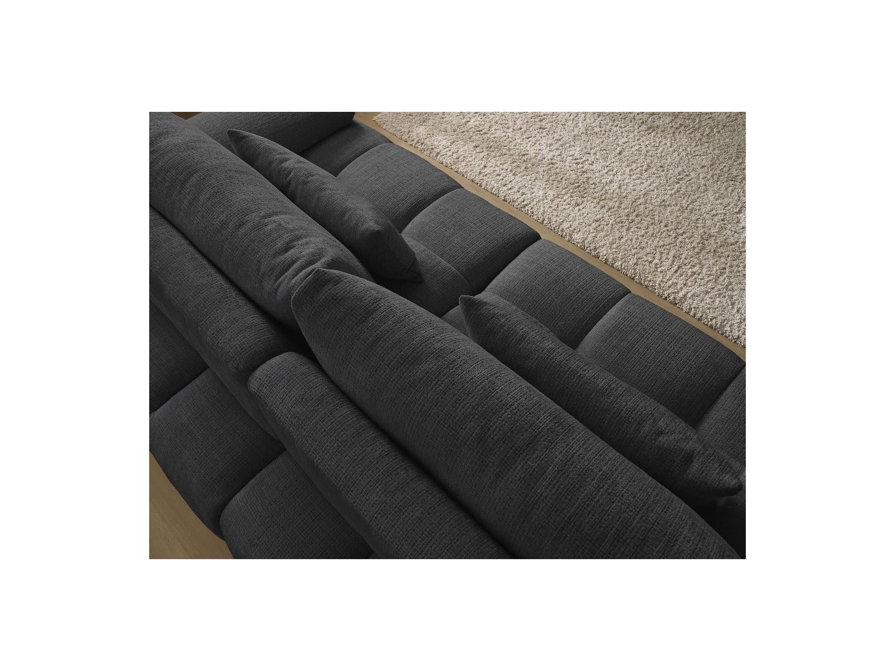Ivane - Canapé Droit Fixe 3 Places - Tissu Texturé