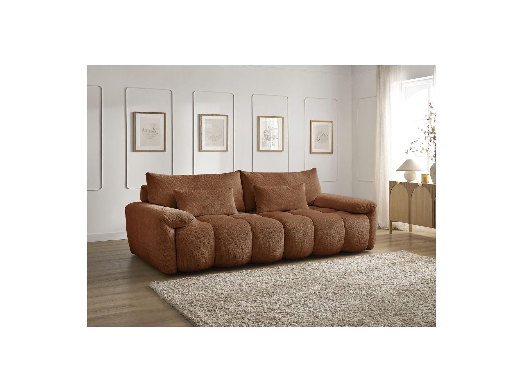 Ivane - Canapé Droit Fixe 3 Places - Tissu Texturé