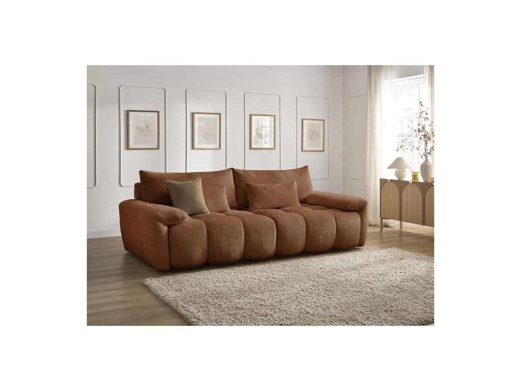 Ivane - Canapé Droit Fixe 3 Places - Tissu Texturé