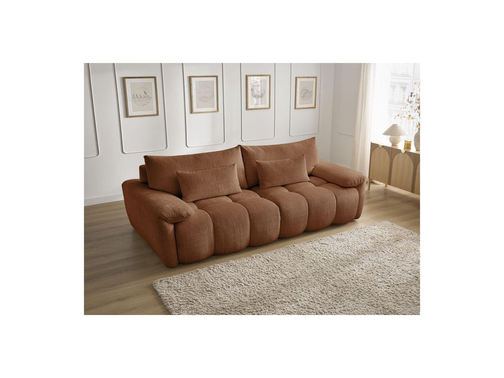 Ivane - Canapé Droit Fixe 3 Places - Tissu Texturé