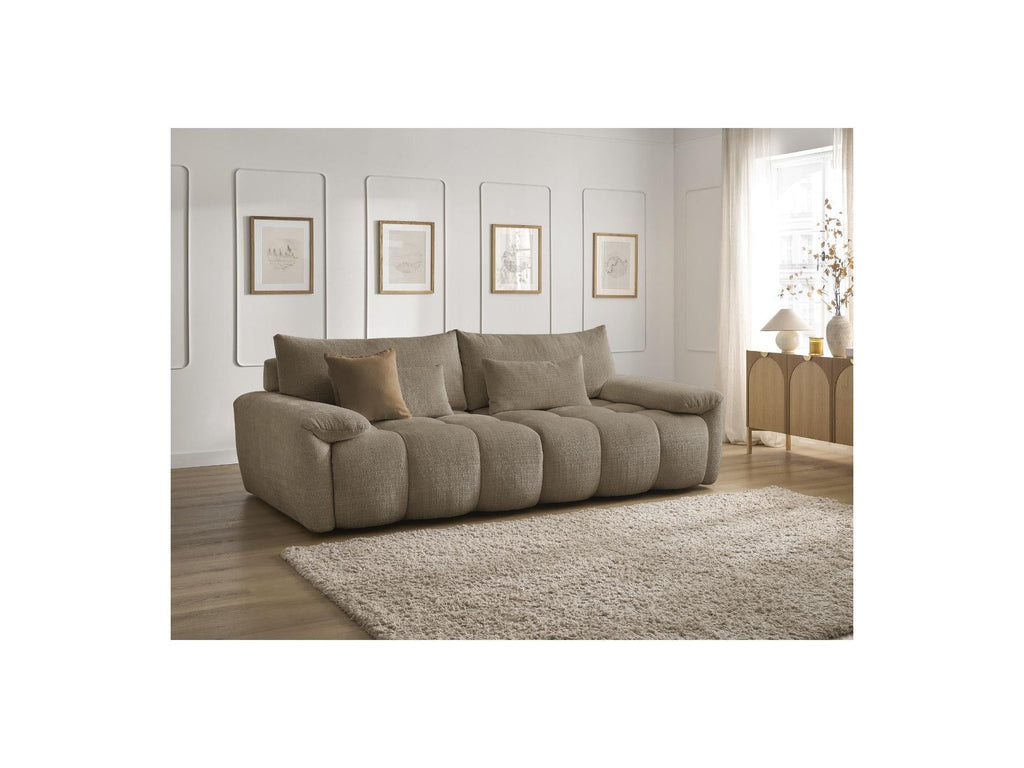 Ivane - Canapé Droit Fixe 3 Places - Tissu Texturé