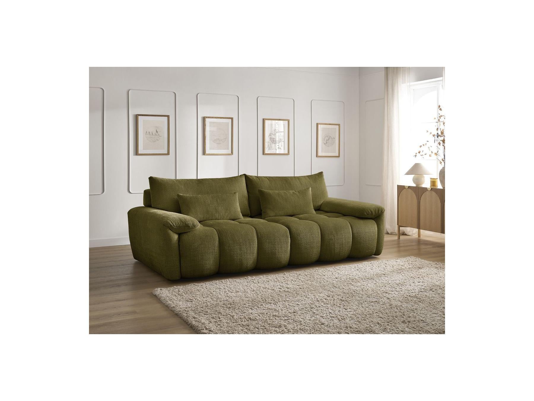 Ivane - Canapé Droit Fixe 3 Places - Tissu Texturé