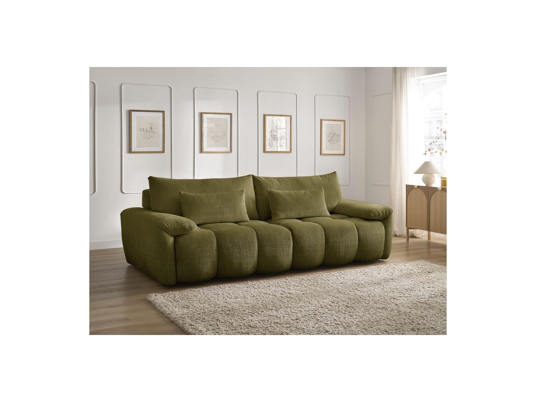 Ivane - Canapé Droit Fixe 3 Places - Tissu Texturé