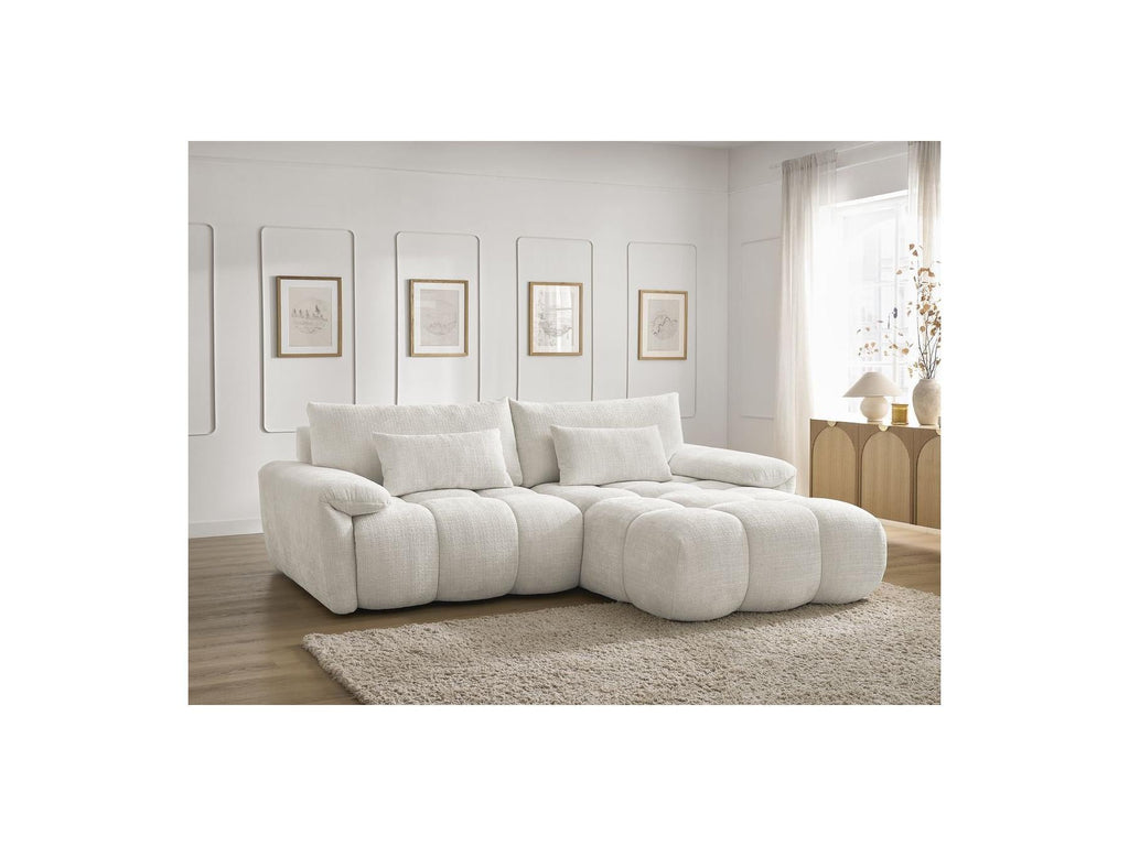 Ivane - Canapé D'Angle Fixe - Tissu Texturé - Angle Droit