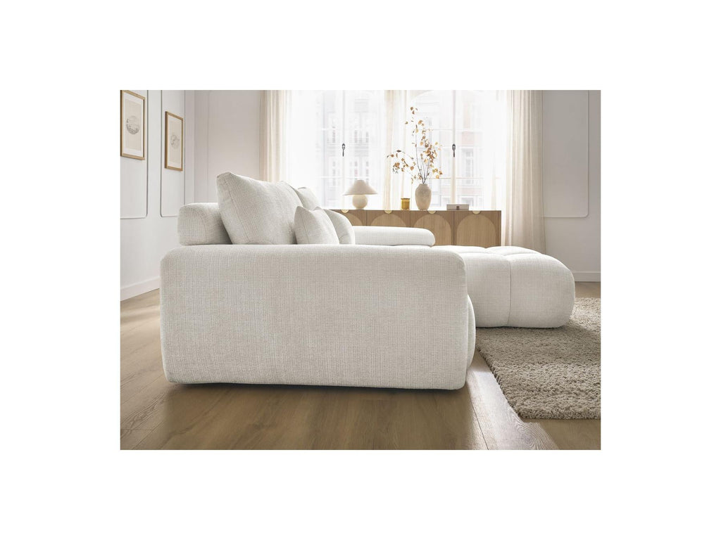 Ivane - Canapé D'Angle Fixe - Tissu Texturé - Angle Droit
