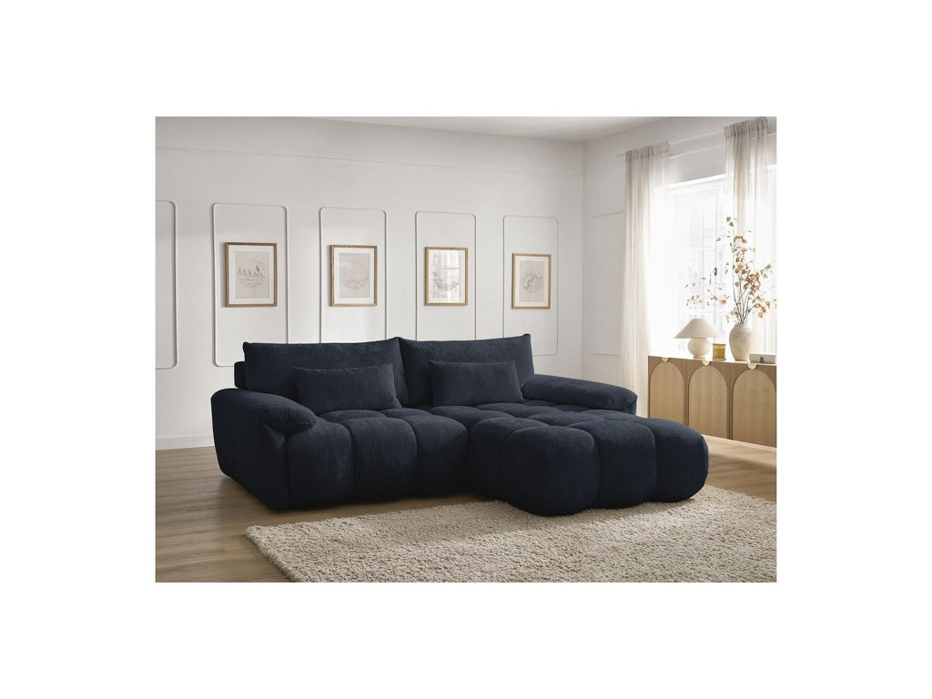 Ivane - Canapé D'Angle Fixe - Tissu Texturé - Angle Droit