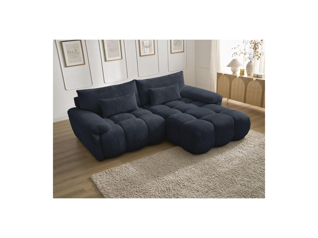 Ivane - Canapé D'Angle Fixe - Tissu Texturé - Angle Droit