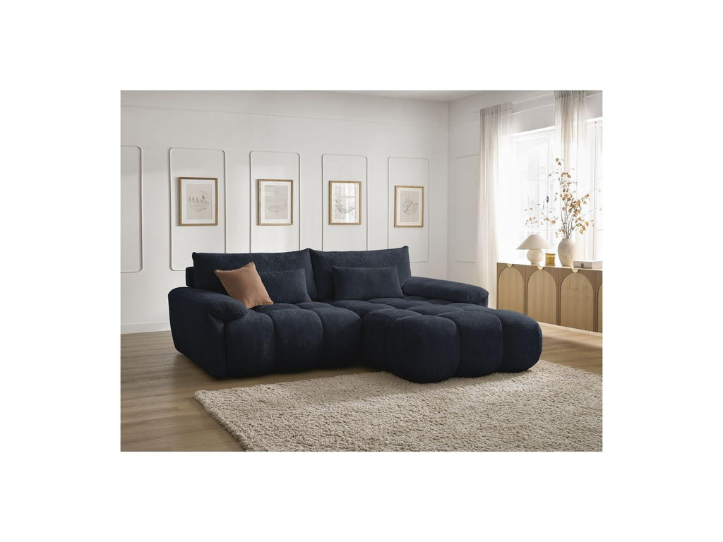 Ivane - Canapé D'Angle Fixe - Tissu Texturé - Angle Droit