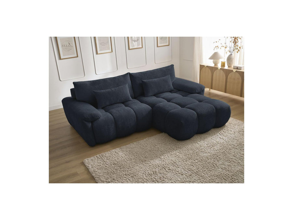 Ivane - Canapé D'Angle Fixe - Tissu Texturé - Angle Droit