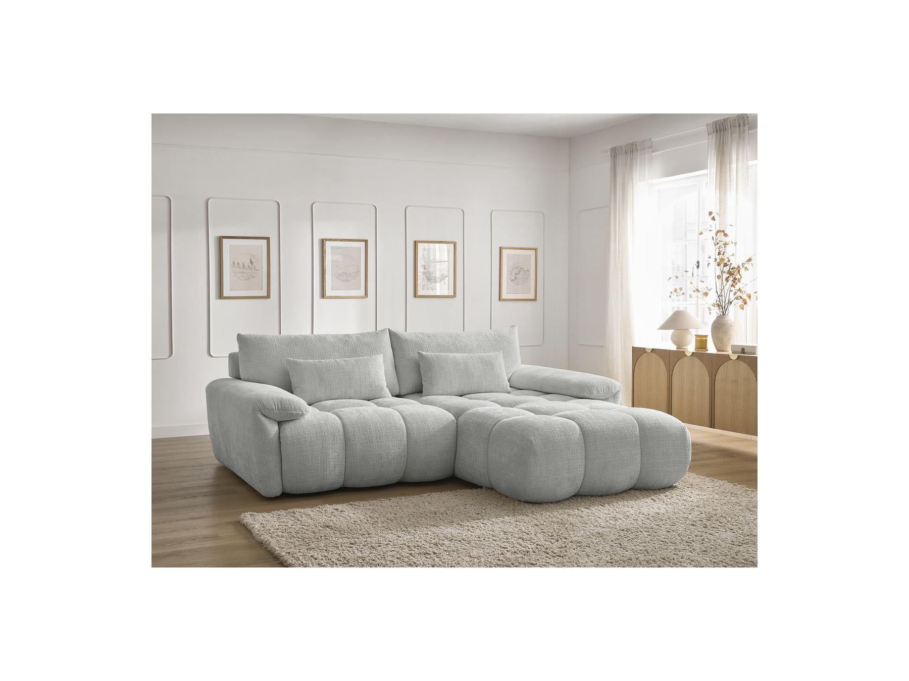 Ivane - Canapé D'Angle Fixe - Tissu Texturé - Angle Droit