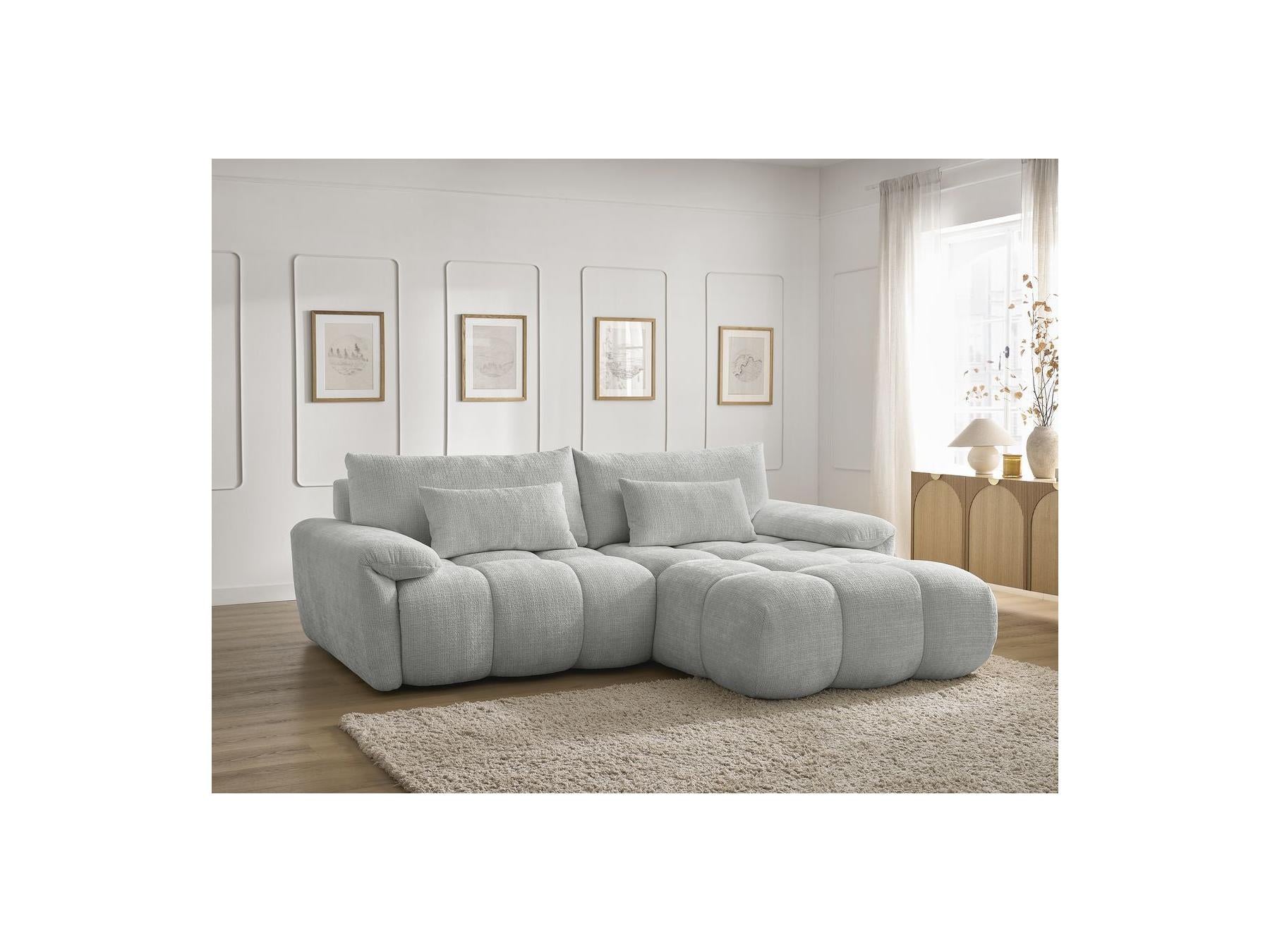 Ivane - Canapé D'Angle Fixe - Tissu Texturé - Angle Droit