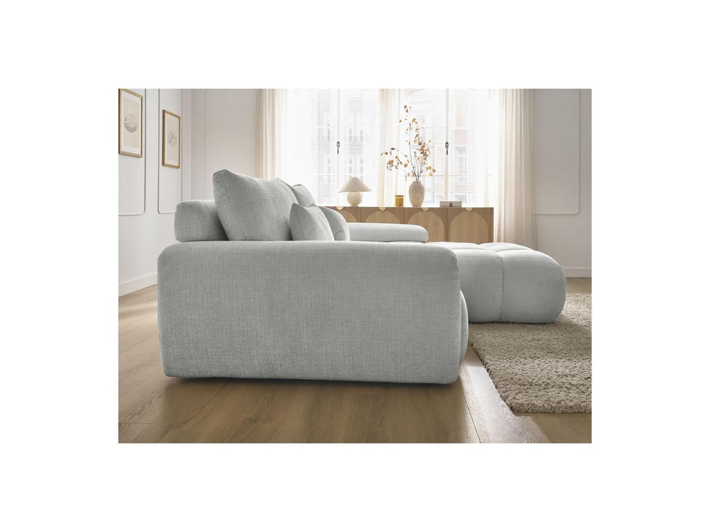 Ivane - Canapé D'Angle Fixe - Tissu Texturé - Angle Droit