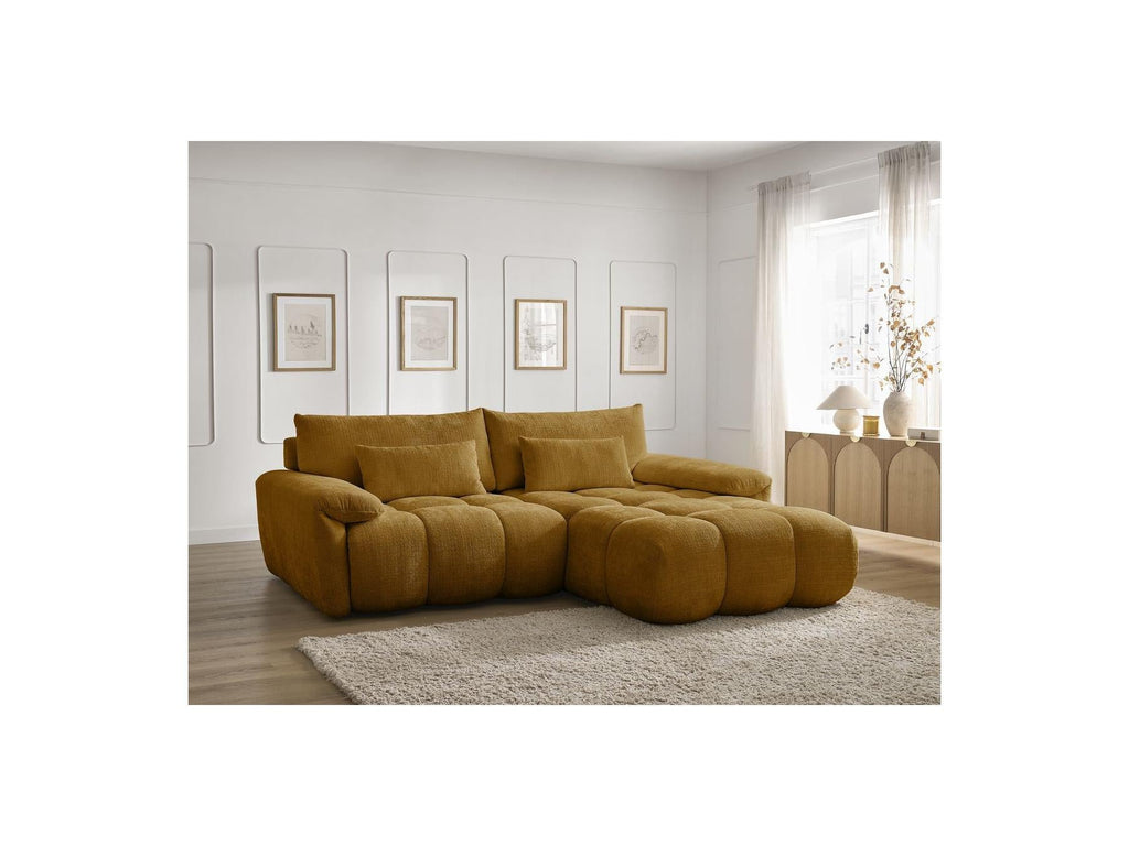 Ivane - Canapé D'Angle Fixe - Tissu Texturé - Angle Droit