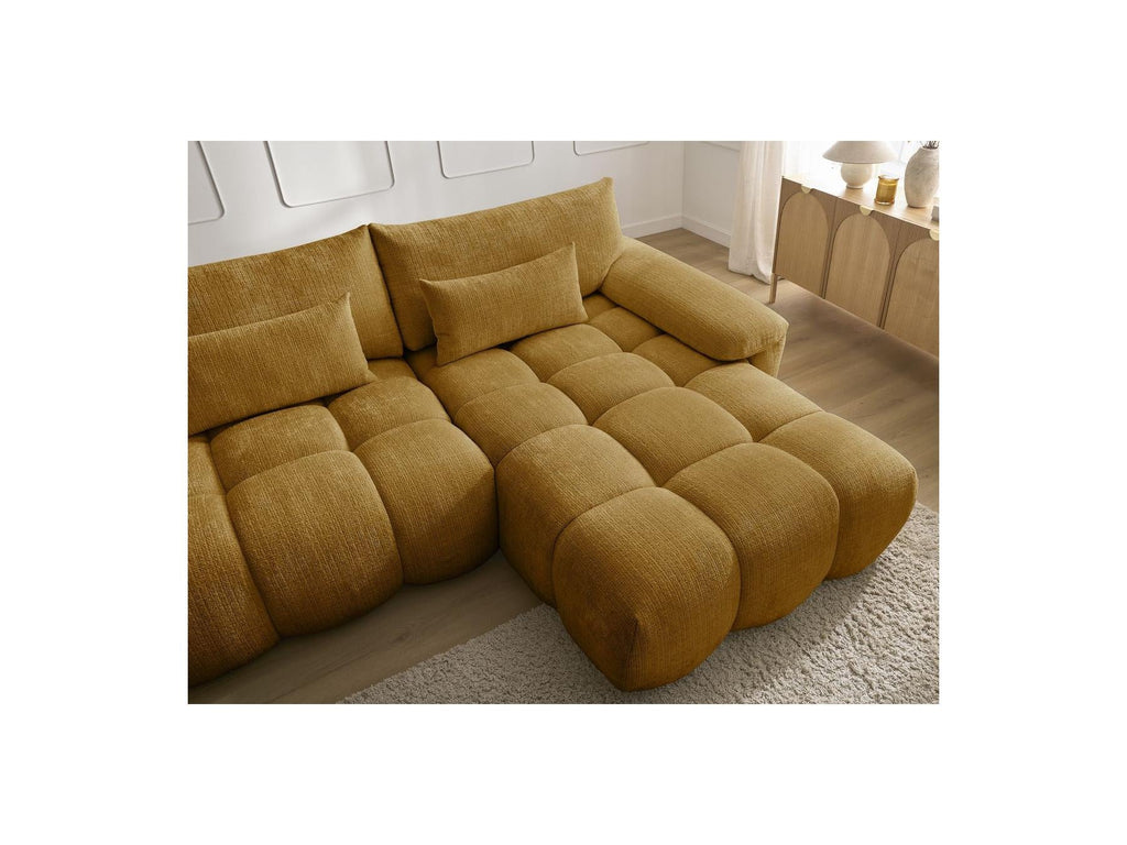 Ivane - Canapé D'Angle Fixe - Tissu Texturé - Angle Droit